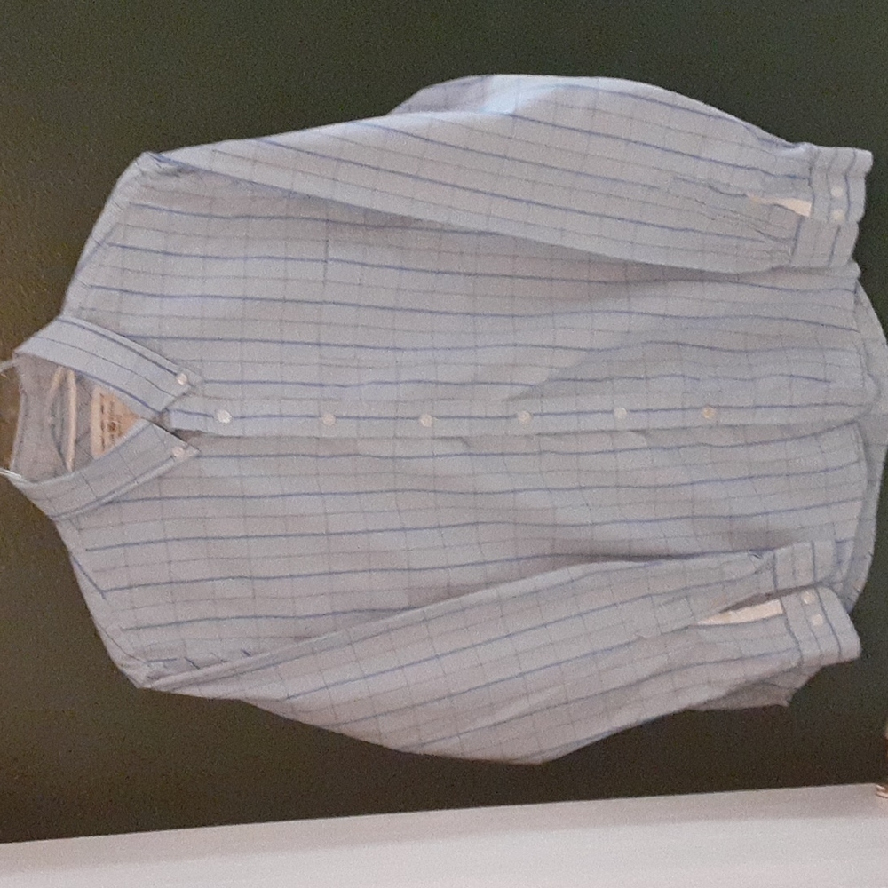 Blue slim fit button down shirt